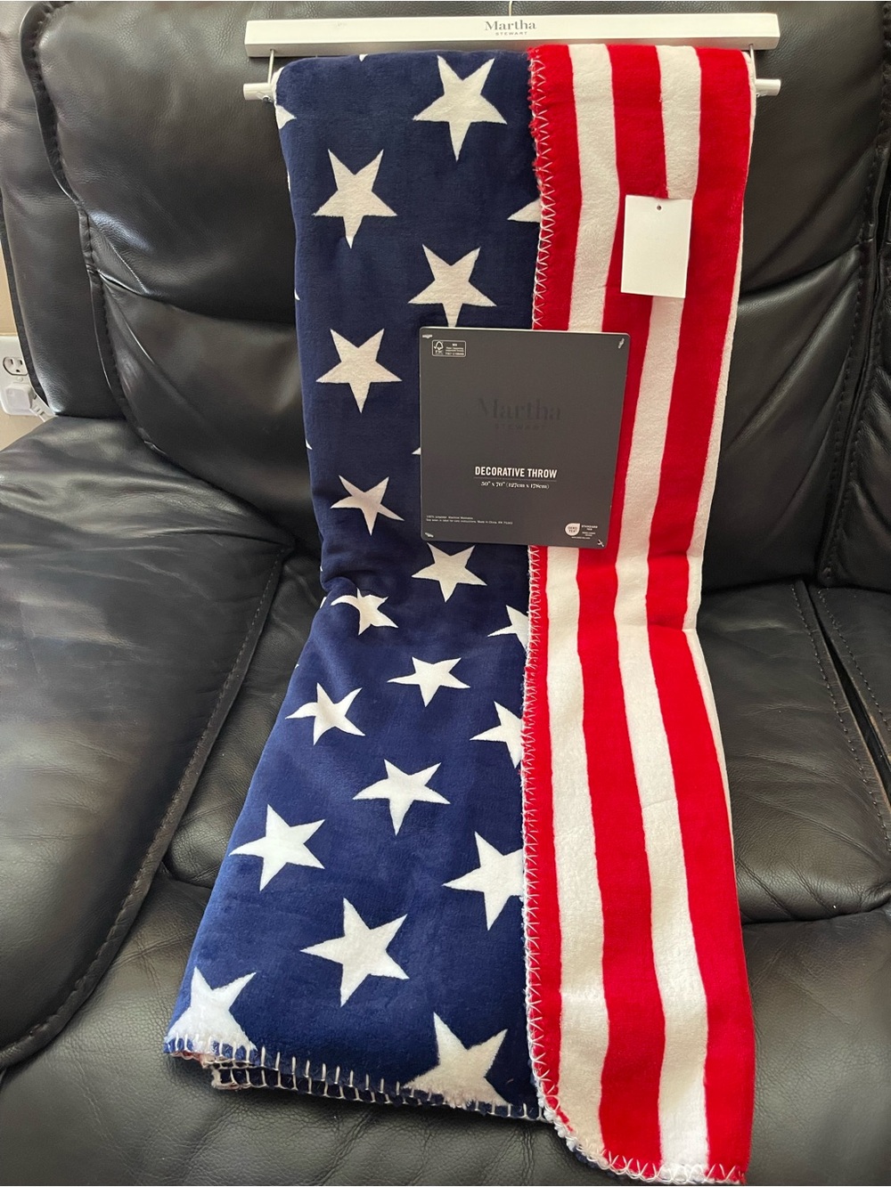 Martha Stewart Red, White & Blue Stars and Stripes Throw